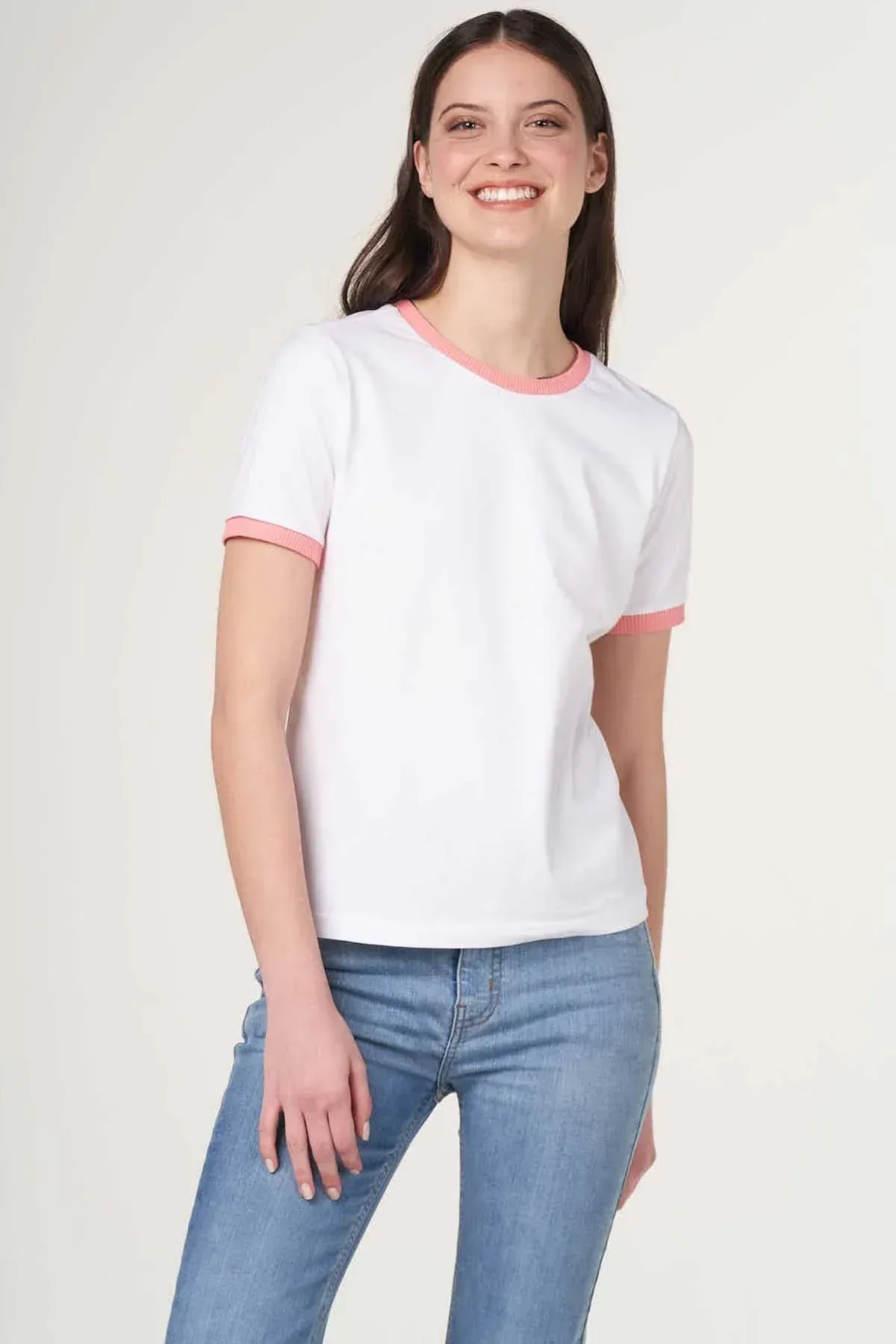 SOLID T-SHIRT FOR WOMEN - FLAMINGO
