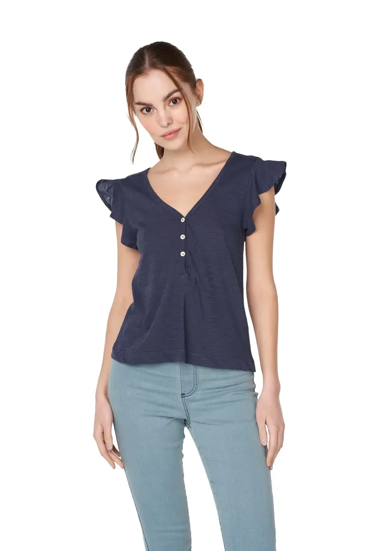 SOLID T-SHIRT FOR WOMEN - NAVY