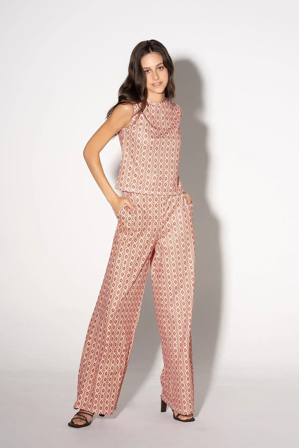 WIDE LEG TROUSER FOR WOMEN - BROWN - Image 3