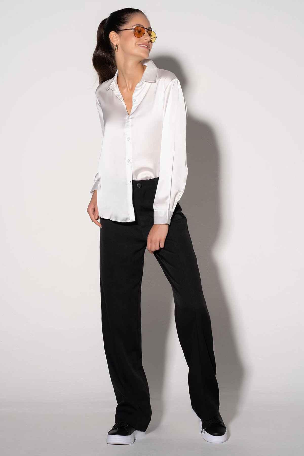 REGULAR TROUSER FOR WOMEN - BLACK - Image 2