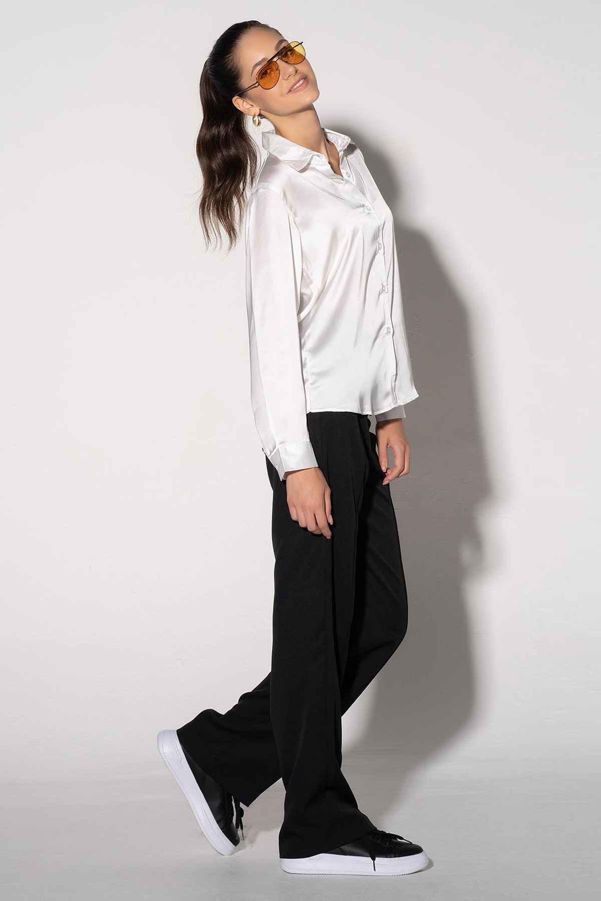 REGULAR TROUSER FOR WOMEN - BLACK - Image 3