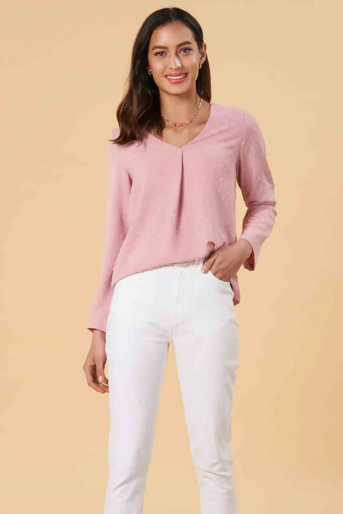 SOLID SHIRT FOR WOMEN - PINK