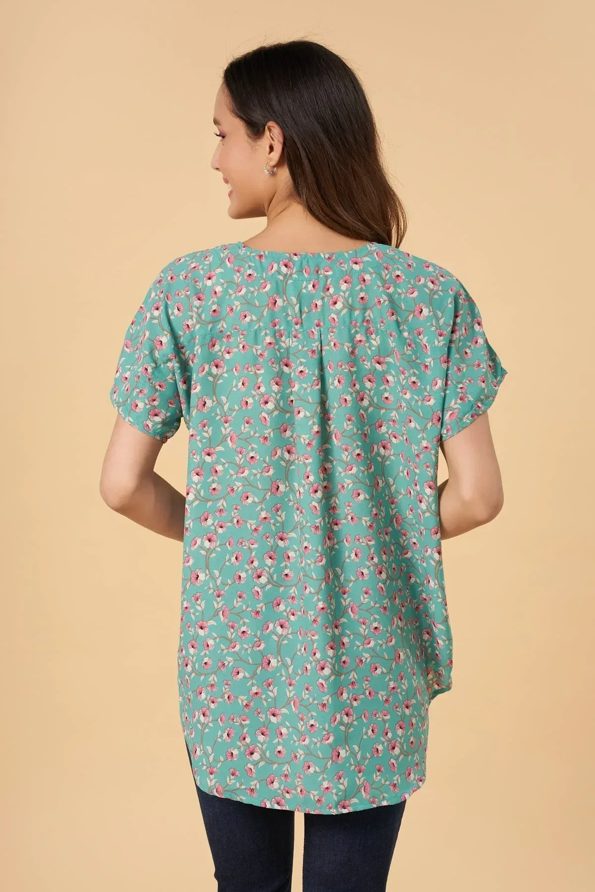 PRINTED SHIRT FOR WOMEN - GREEN - Image 2