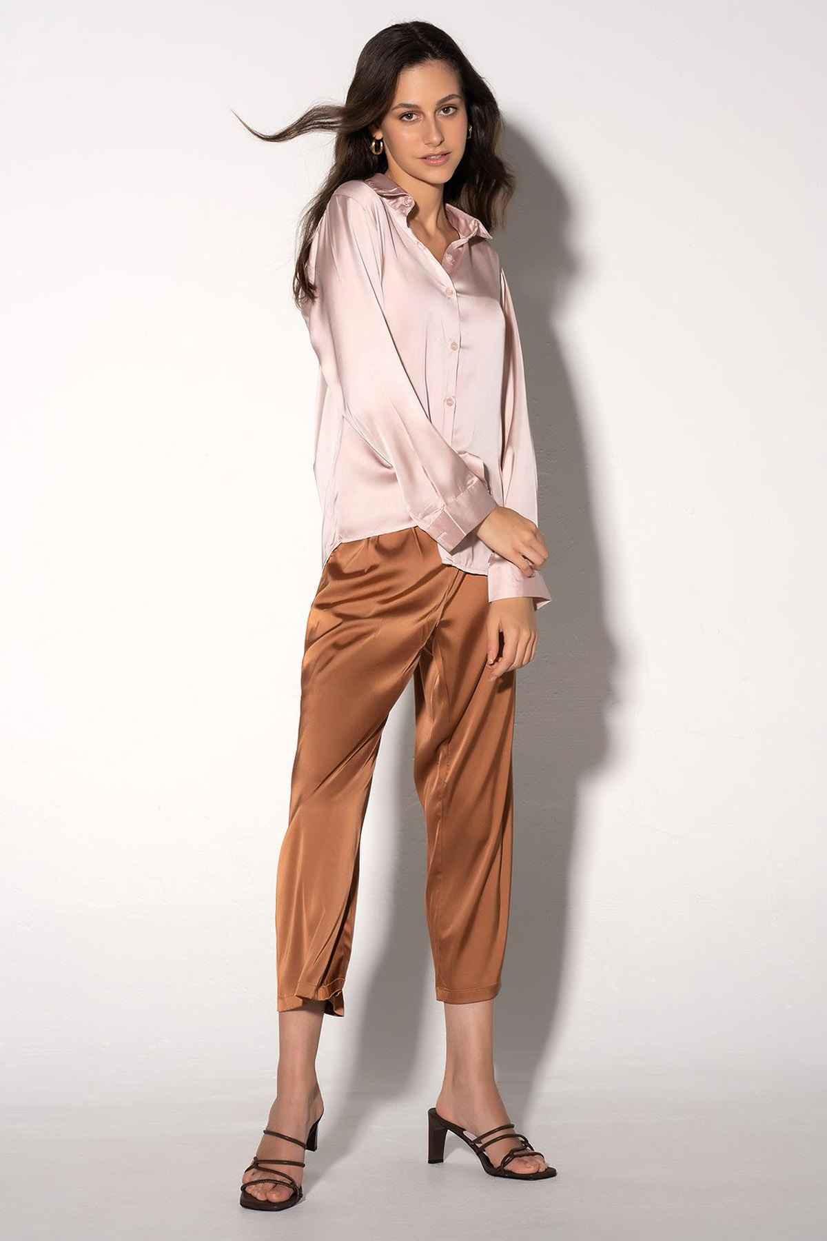 SOLID SHIRT FOR WOMEN - LIGHT PINK