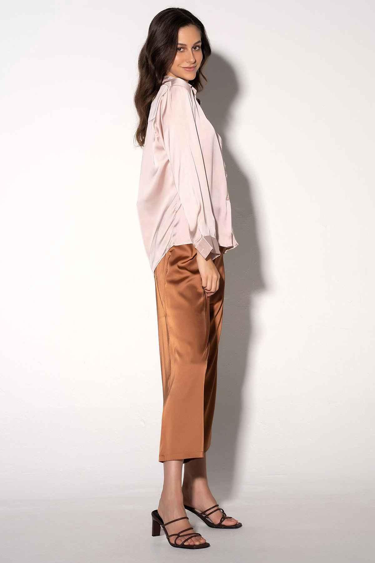 SOLID SHIRT FOR WOMEN - LIGHT PINK - Image 2