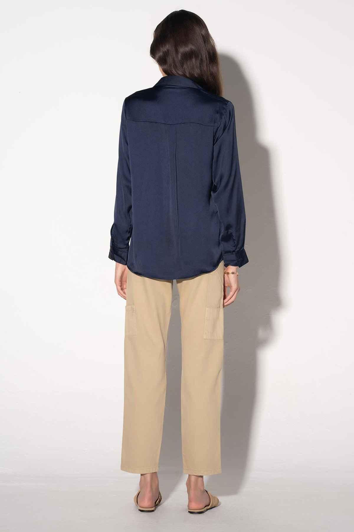 SOLID SHIRT FOR WOMEN - NAVY - Image 3