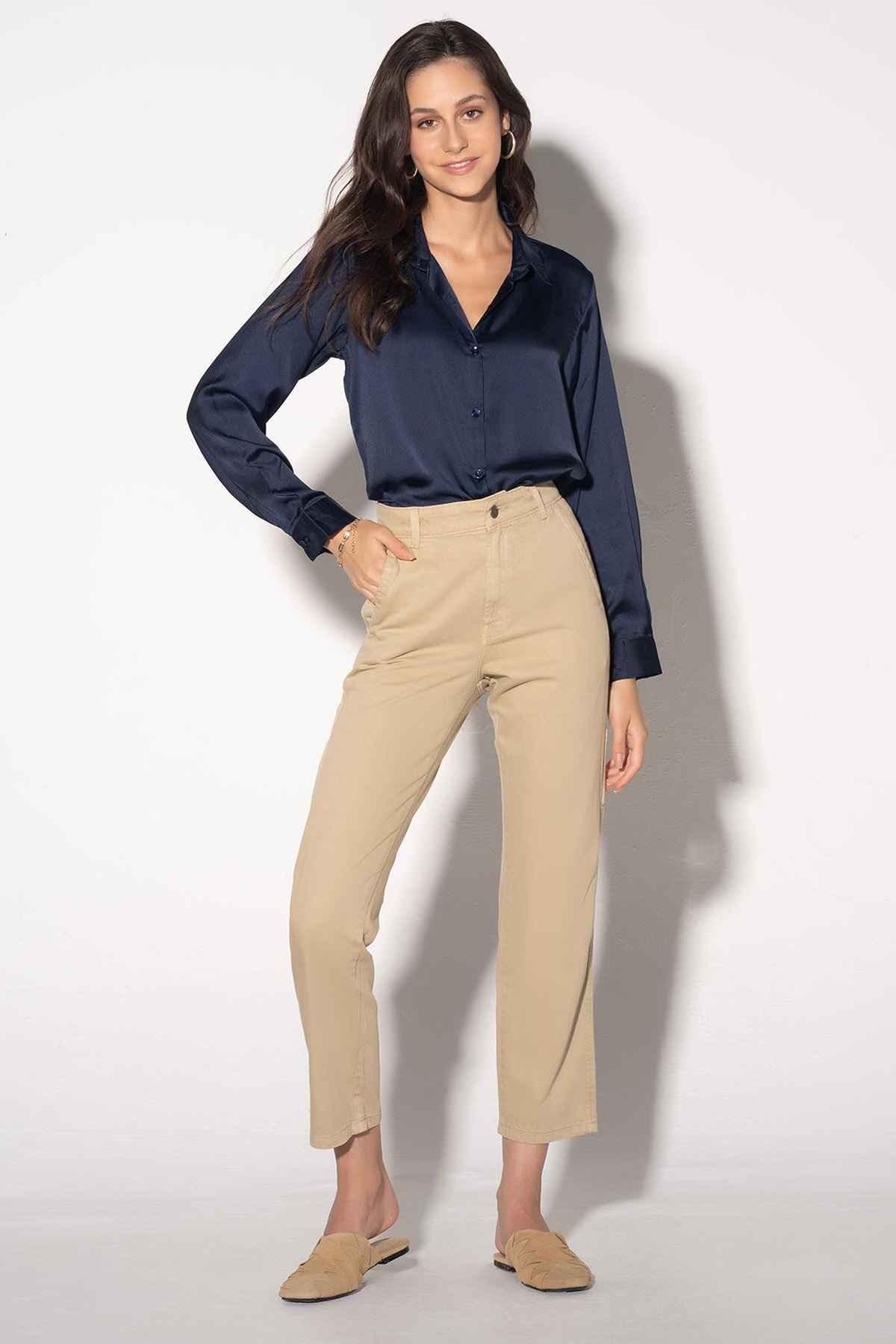 SOLID SHIRT FOR WOMEN - NAVY - Image 4