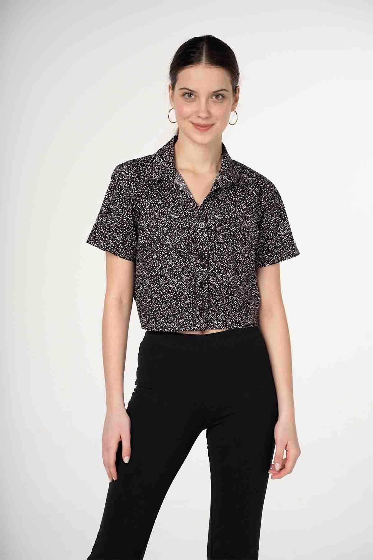 PRINTED SHIRT FOR WOMEN - BLACK