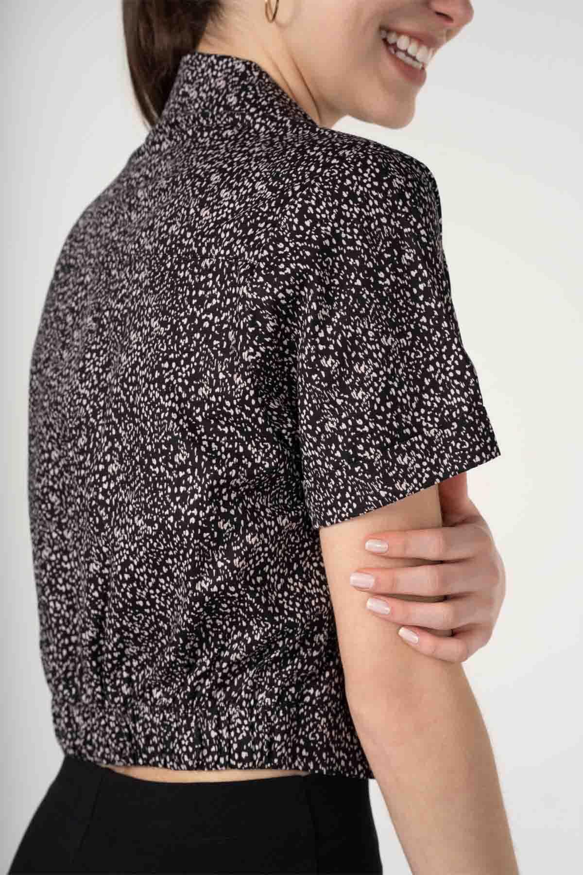 PRINTED SHIRT FOR WOMEN - BLACK - Image 4