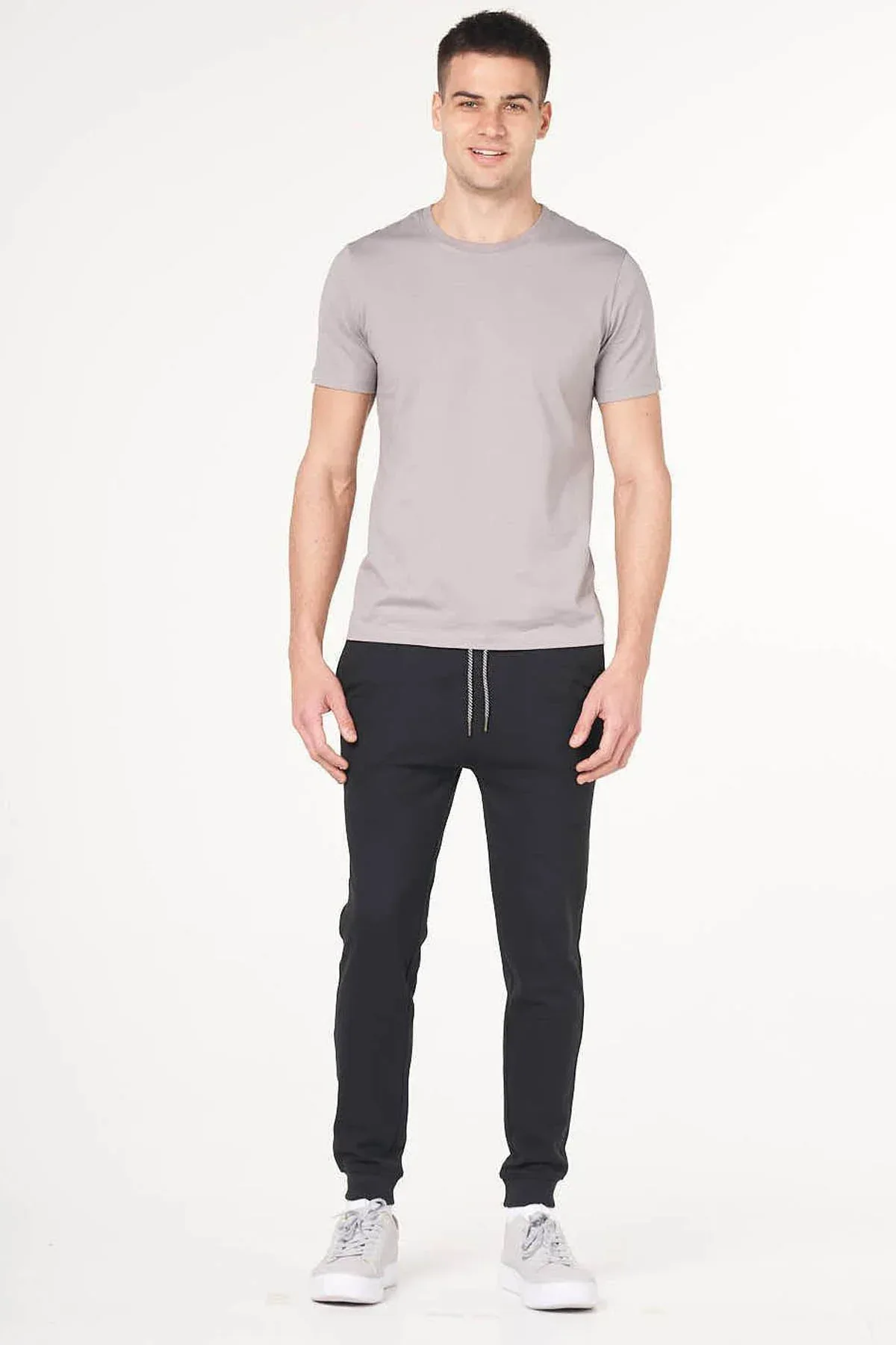 SOLID JOGGER PANT FOR MEN - CHARCOAL - Image 3