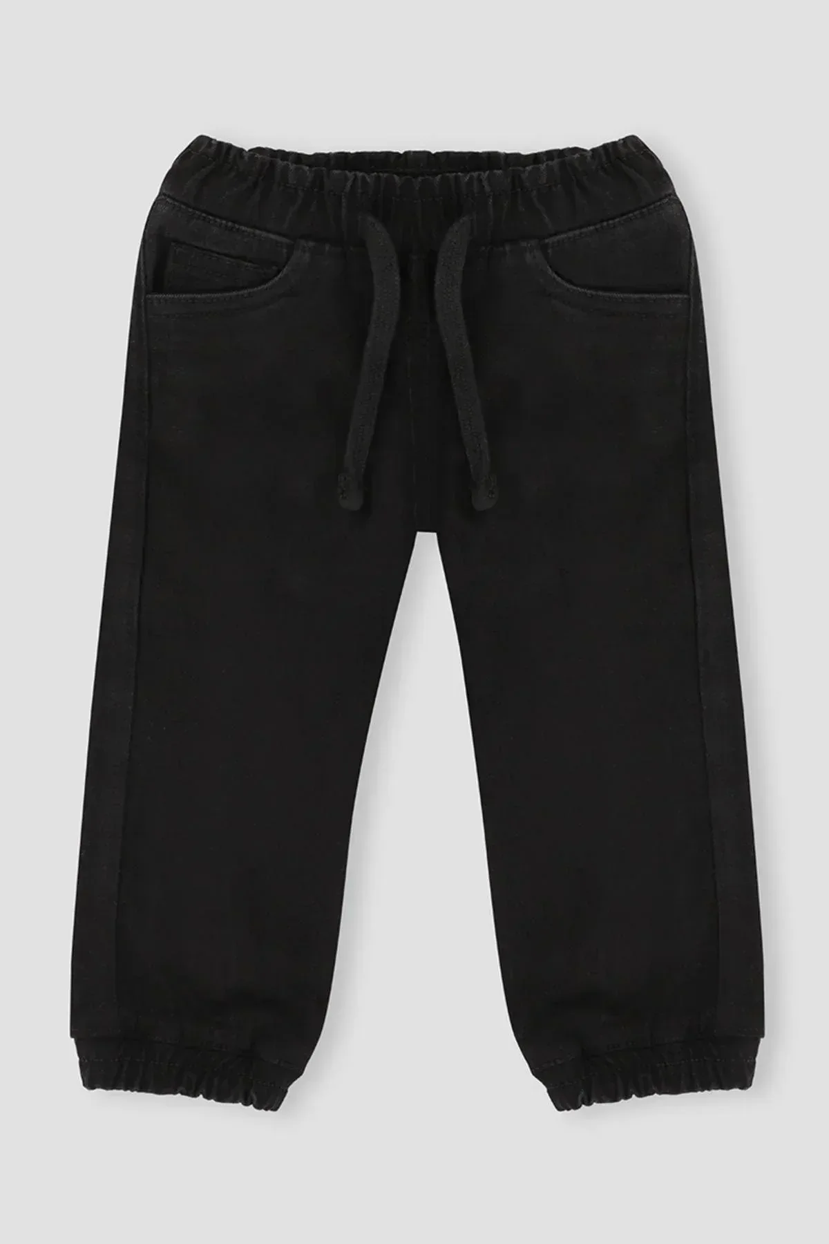 LEO DENIM JOGGER PANT FOR BABY BOYS - BLACK