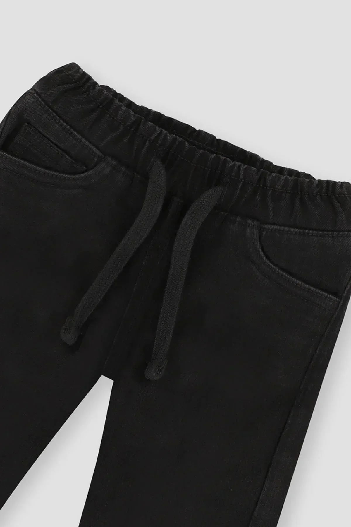 LEO DENIM JOGGER PANT FOR BABY BOYS - BLACK - Image 3