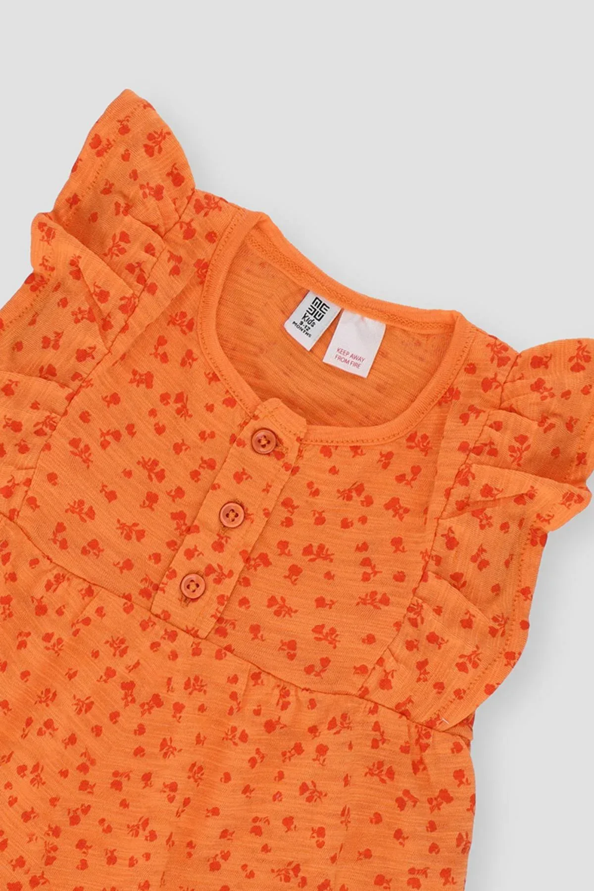 PRINTED BLOUSE FOR BABY GIRLS - TANGERINE - Image 2
