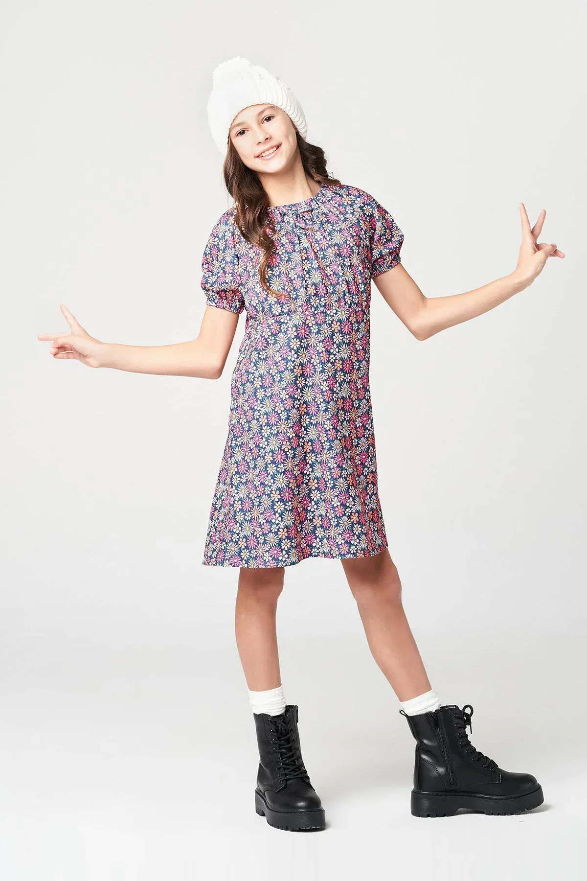 ALL-OVER PRINT DRESS FOR GIRLS - Image 3