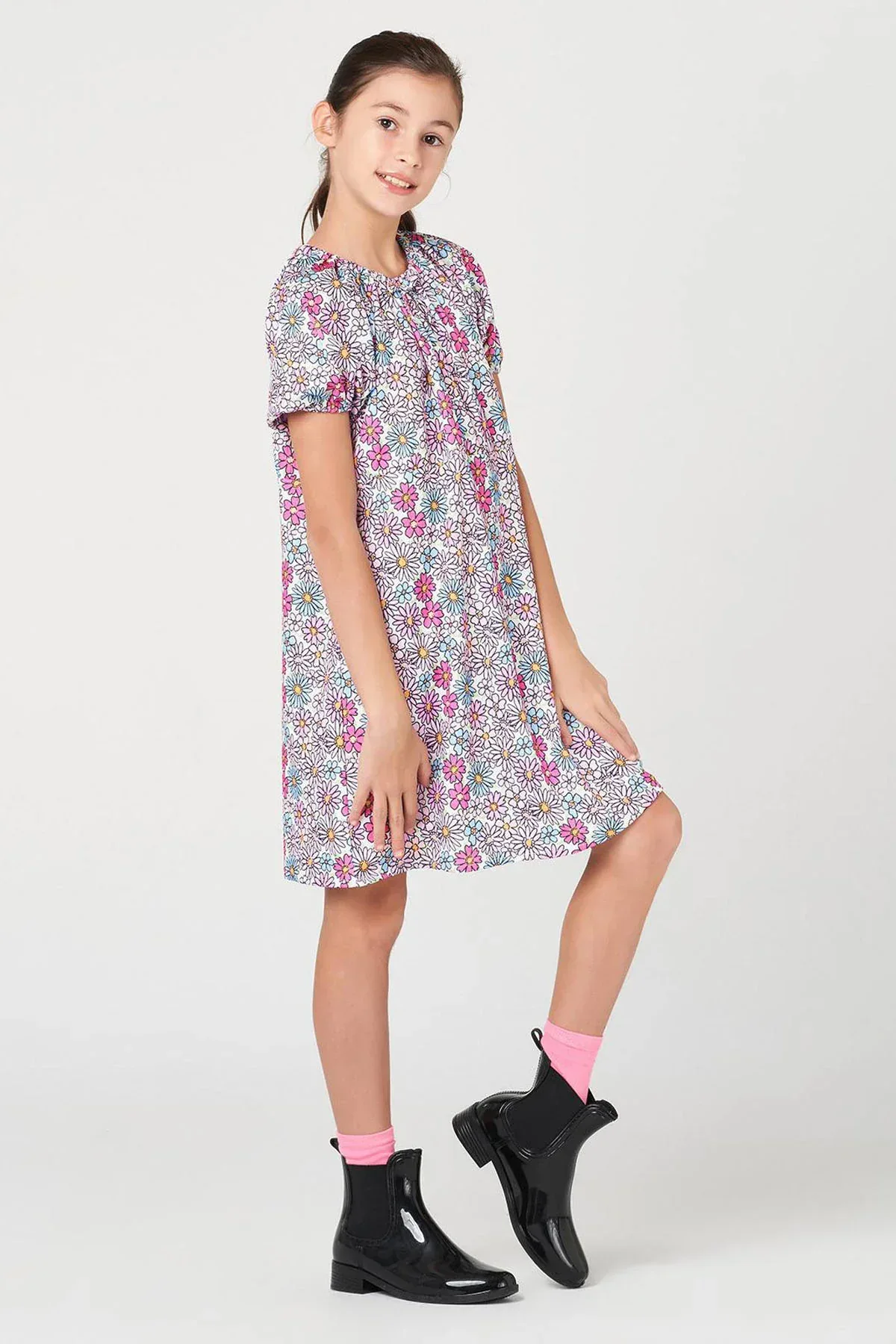 ALL-OVER PRINT DRESS FOR GIRLS