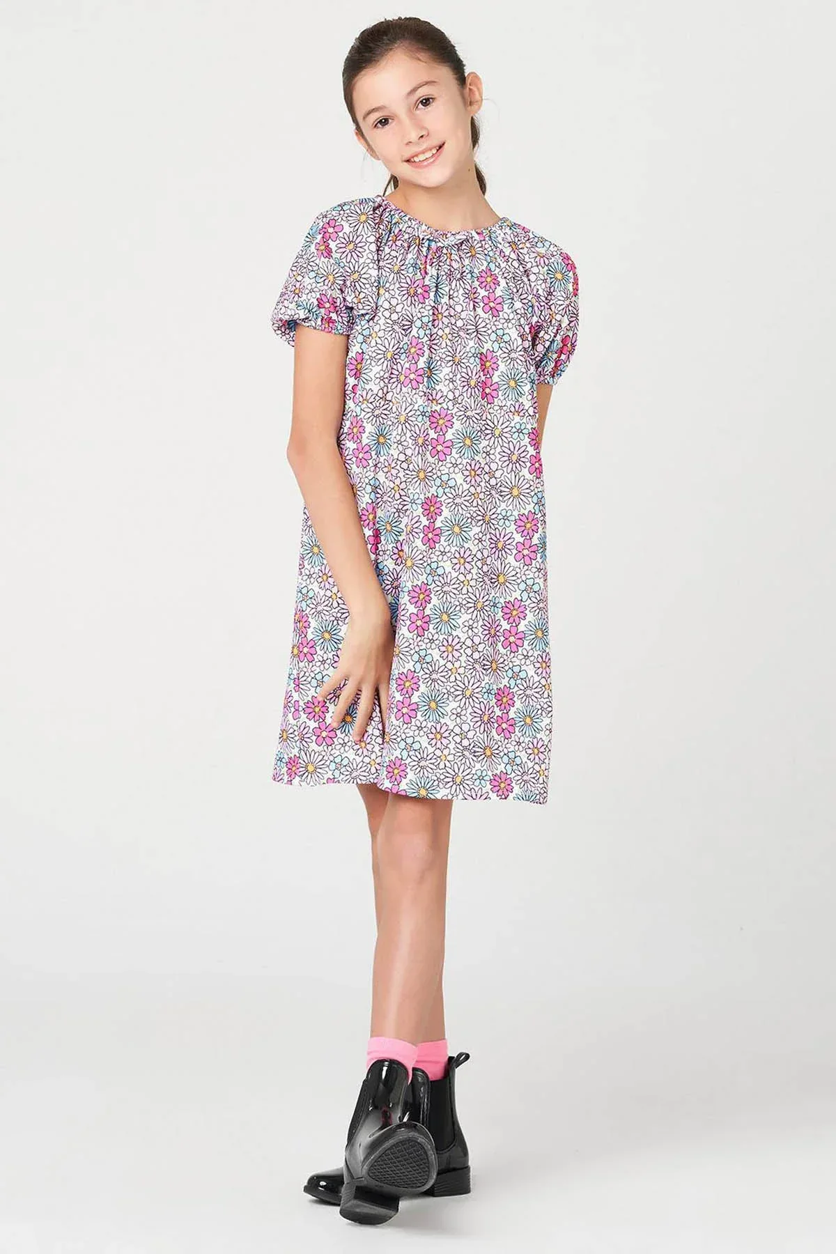 ALL-OVER PRINT DRESS FOR GIRLS - Image 2