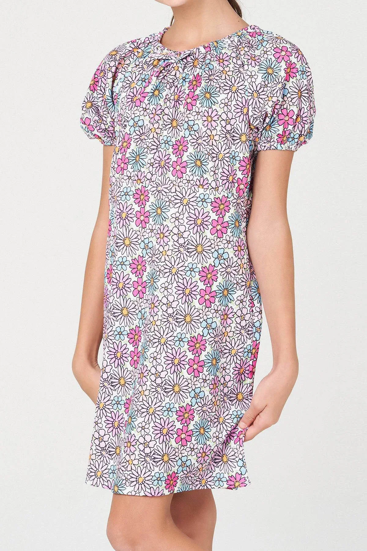 ALL-OVER PRINT DRESS FOR GIRLS - Image 4