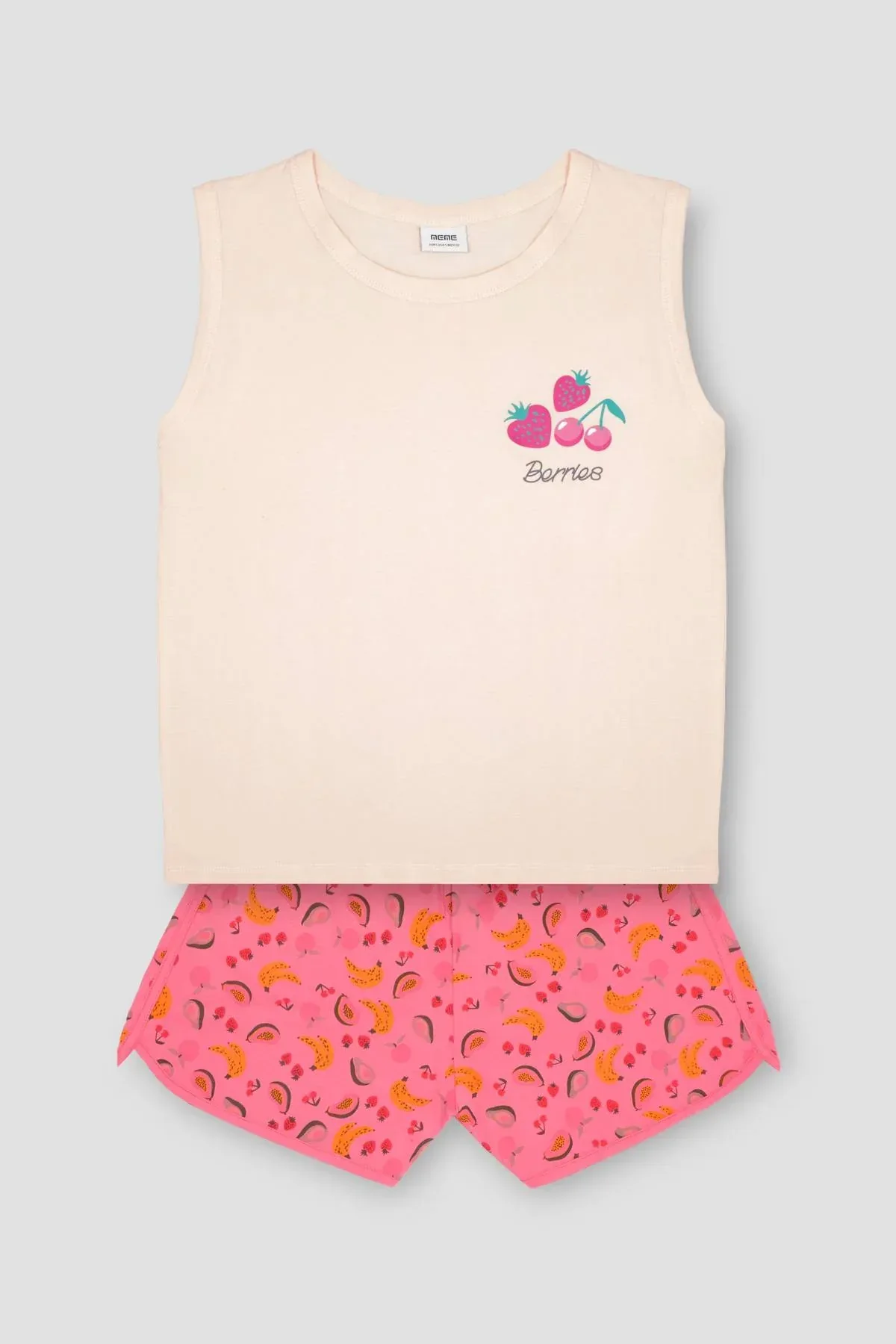 CONVERSATIONAL PRINT PJ SET FOR WOMEN - PEACH
