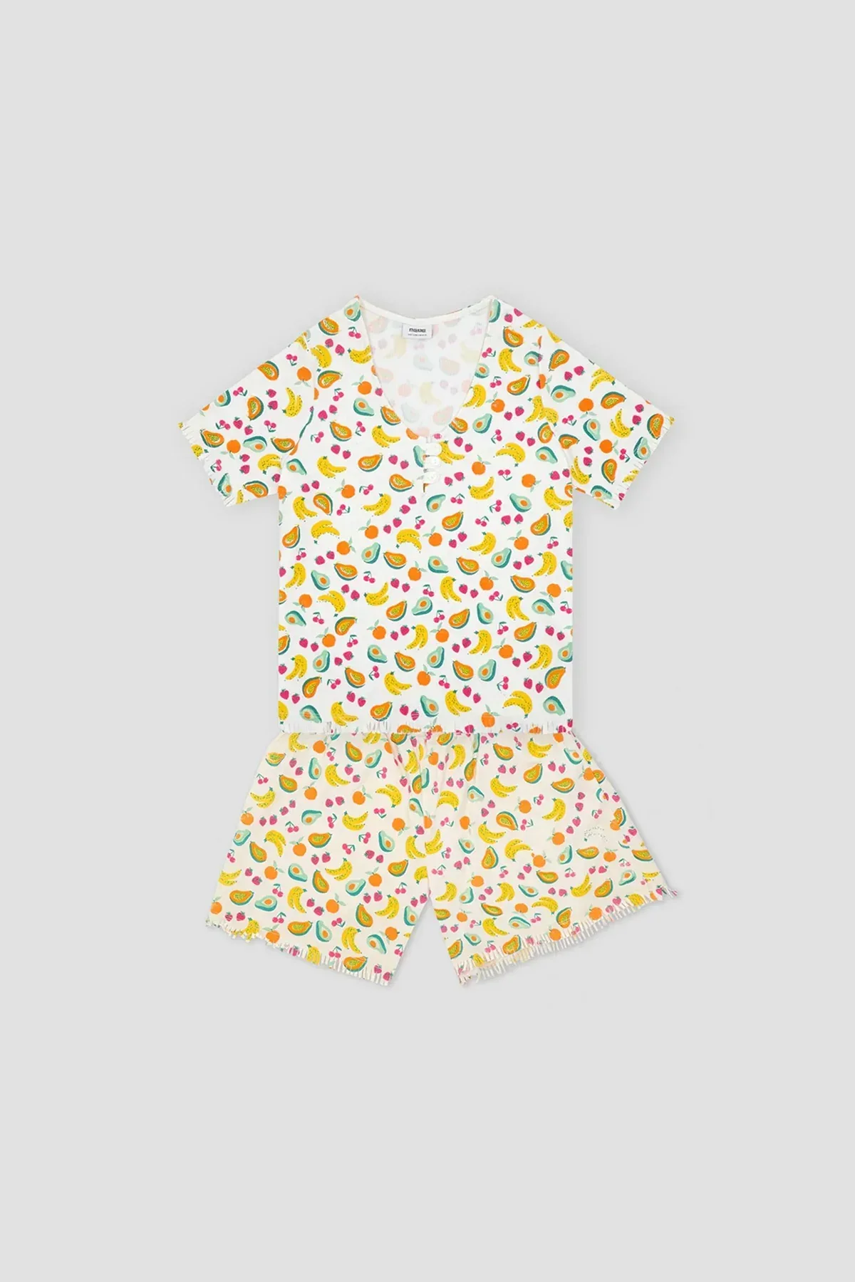 CONVERSATIONAL PRINT PJ SET FOR WOMEN - WHITE