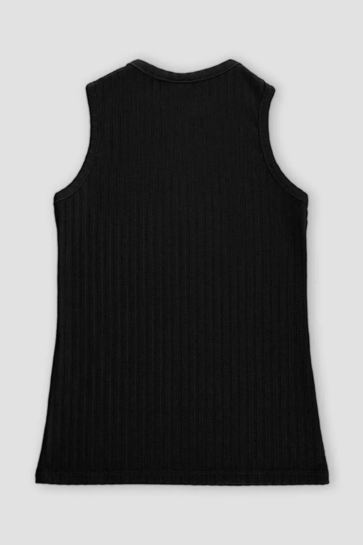 SOLID TANK TOP FOR WOMEN - BLACK - Image 2