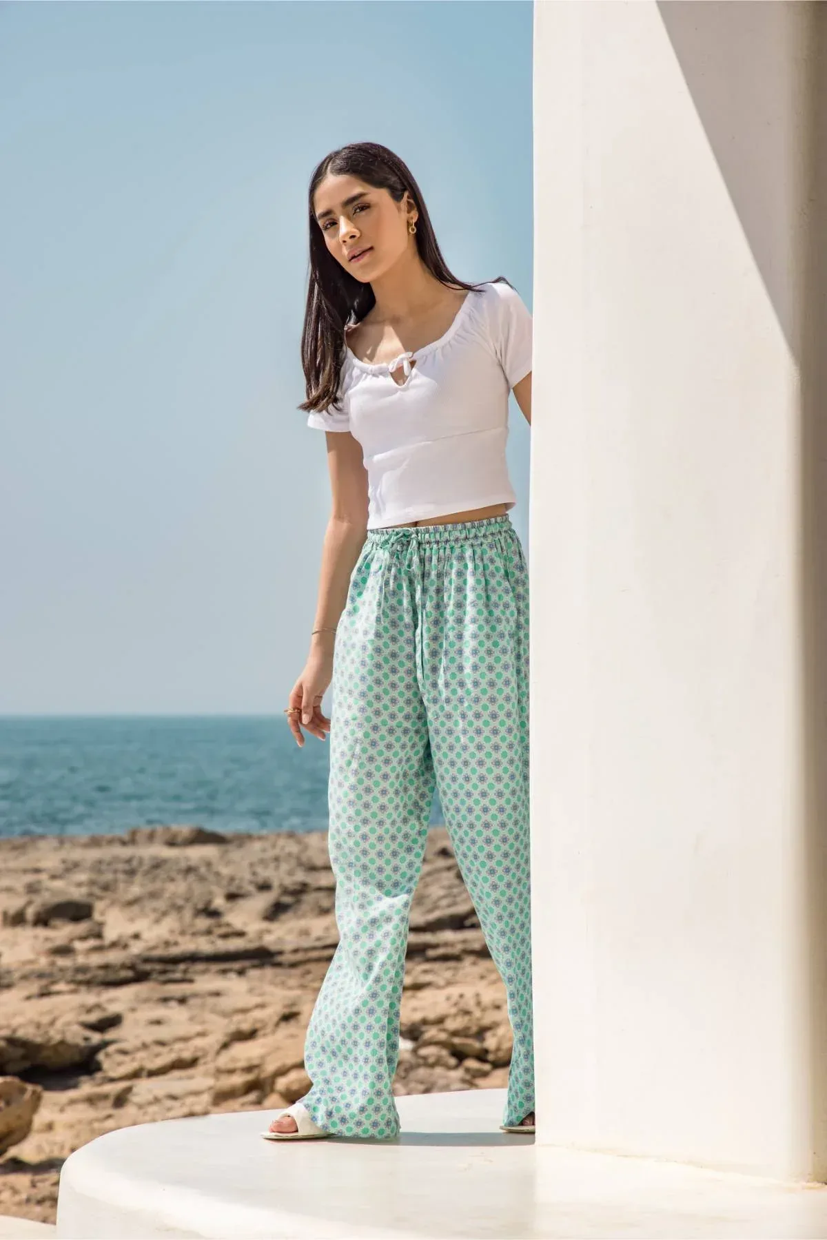 SOLID T-SHIRT FOR WOMEN - WHITE - Image 2