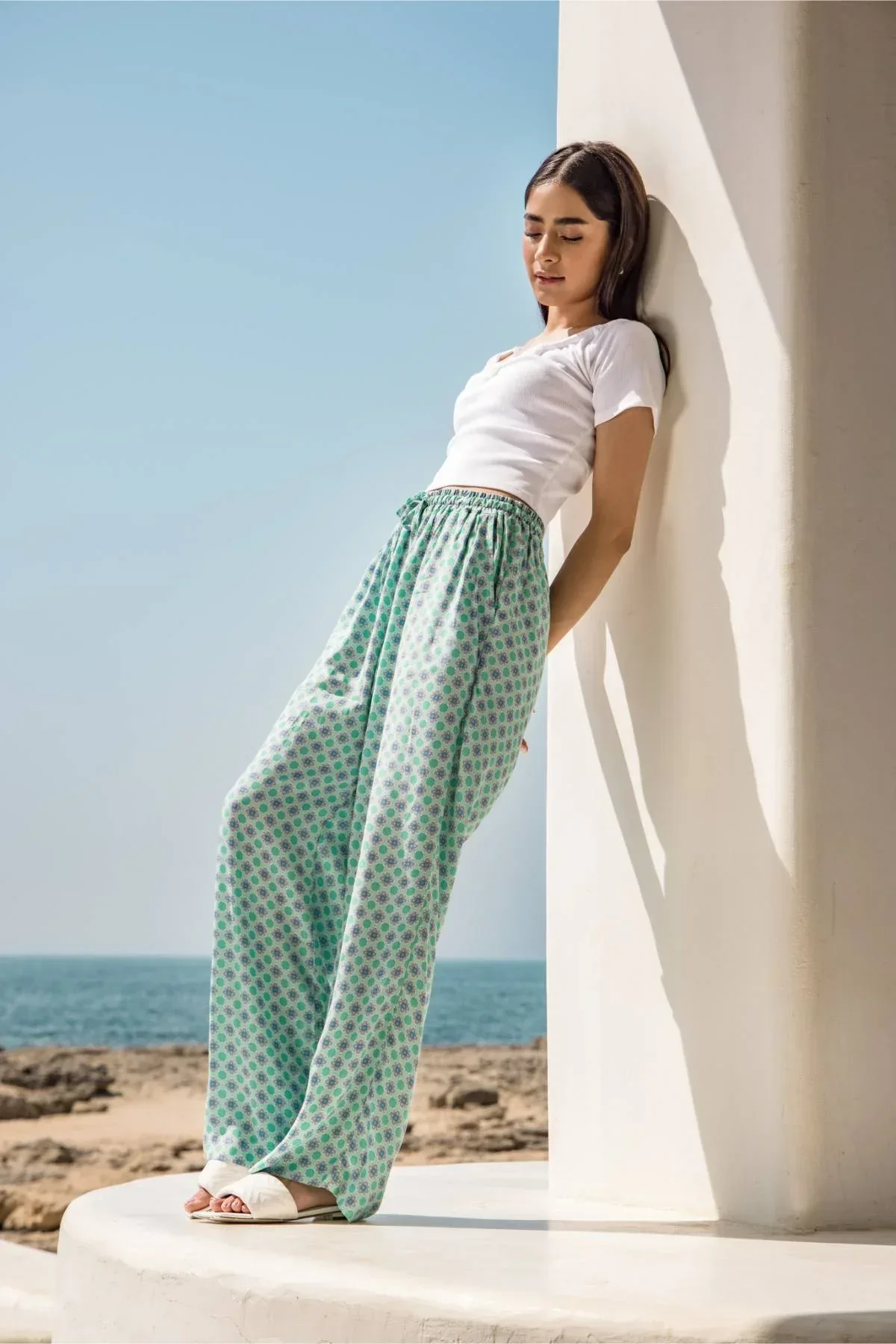 SOLID T-SHIRT FOR WOMEN - WHITE - Image 3