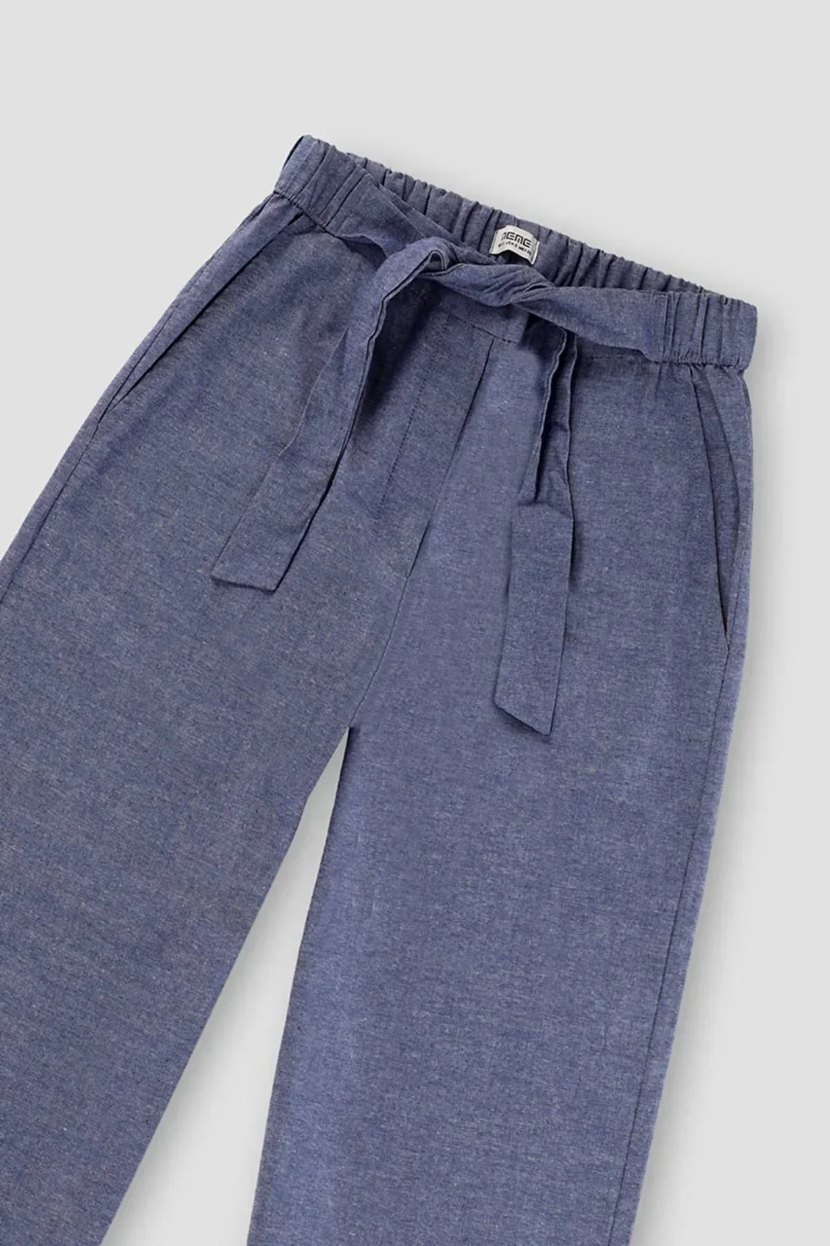 WIDE LEG TROUSER FOR WOMEN - CHAMBRAY - Image 3
