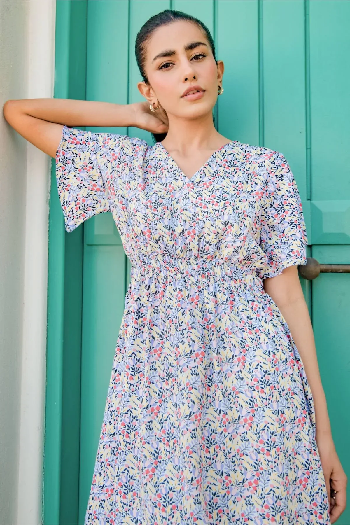 PRINTED MIDI DRESS FOR WOMEN - Image 4