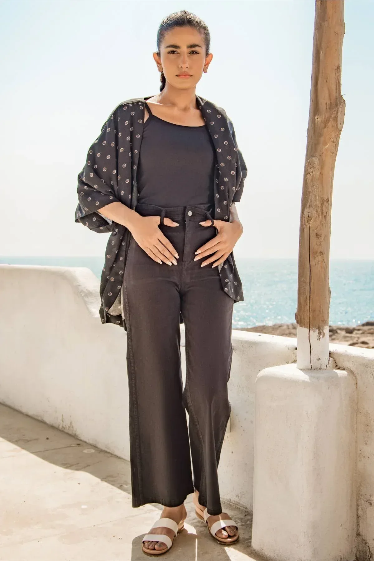 PRINTED SHIRT FOR WOMEN - BLACK
