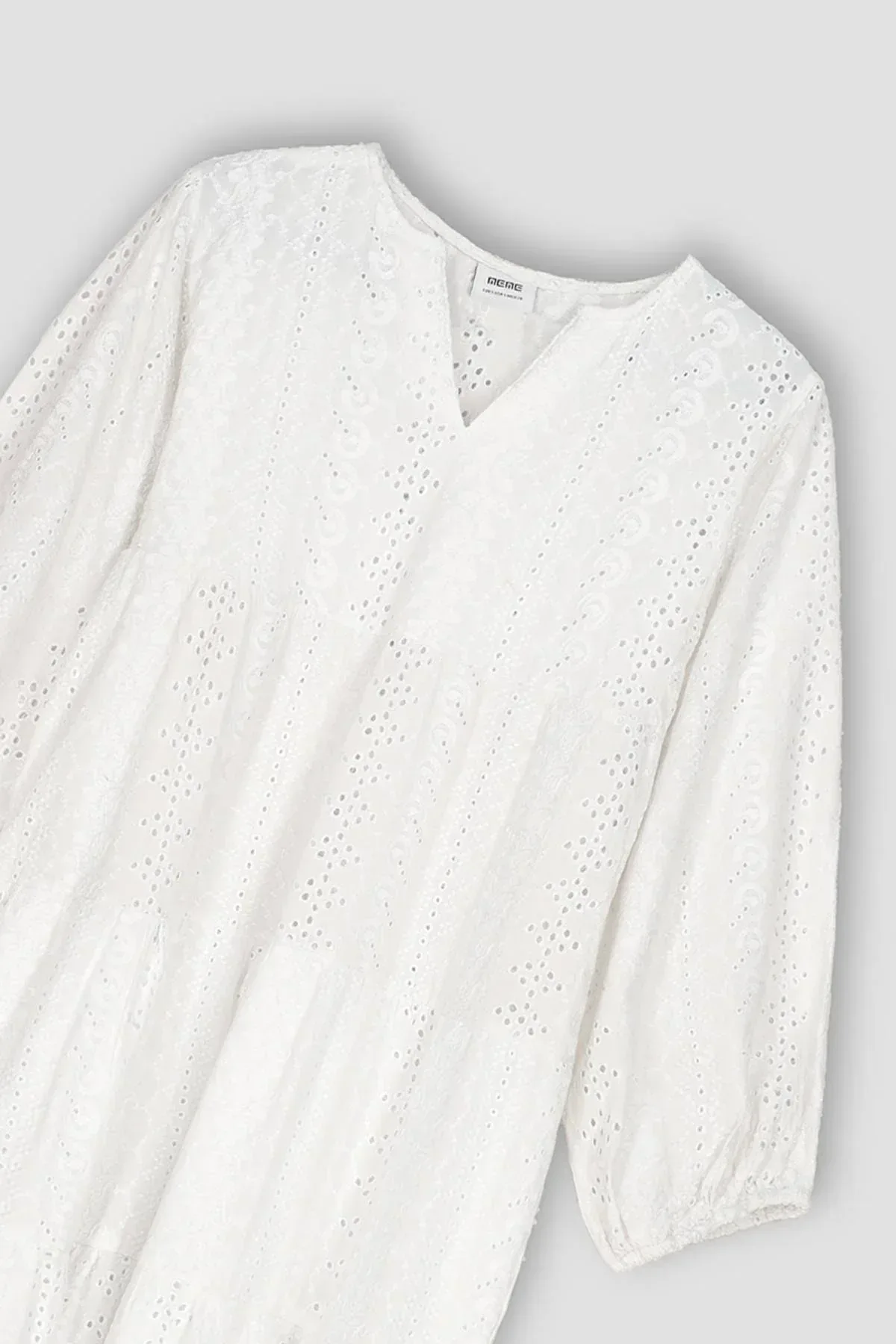 EMBROIDERED LONG DRESS FOR WOMEN - WHITE - Image 2
