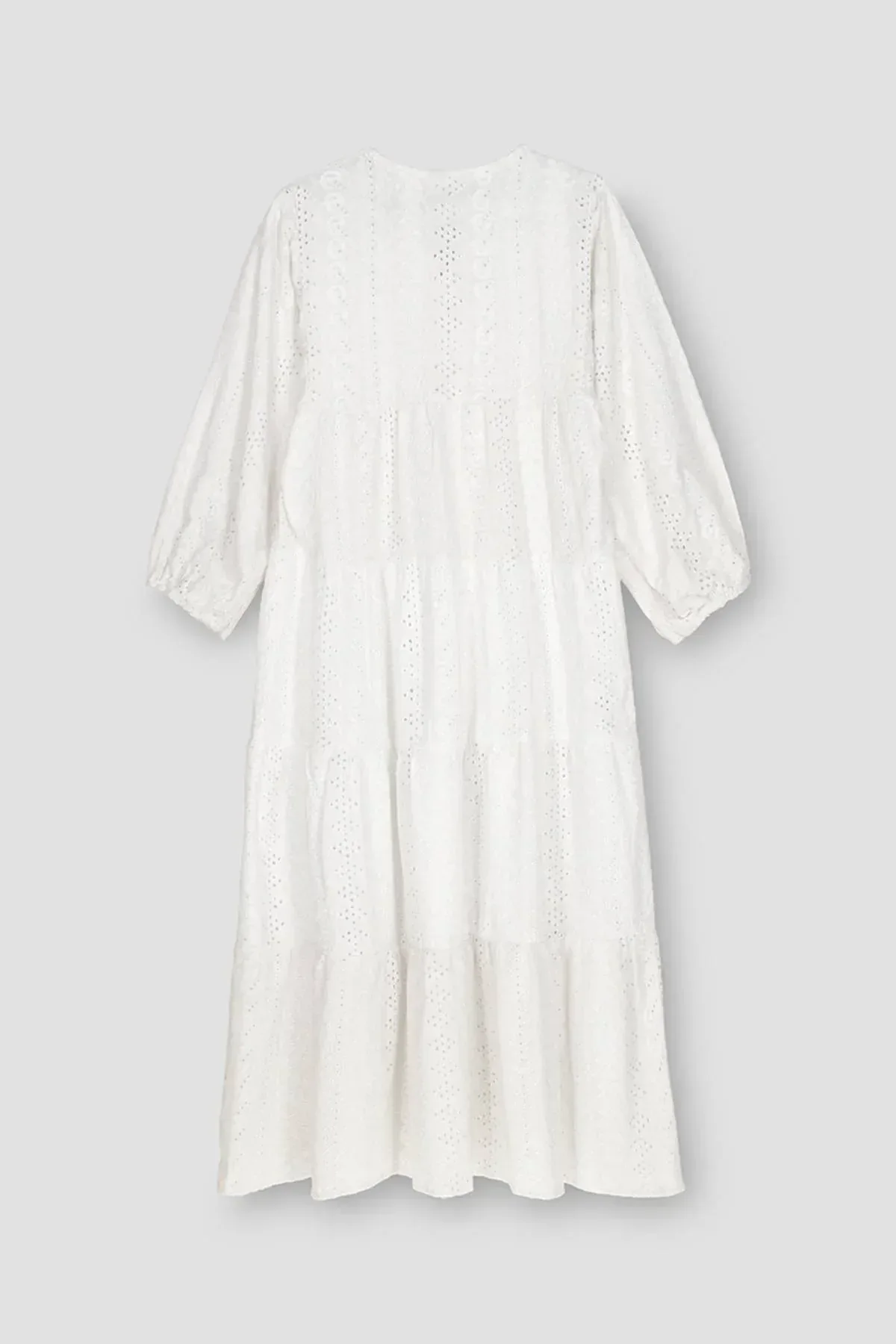 EMBROIDERED LONG DRESS FOR WOMEN - WHITE - Image 3