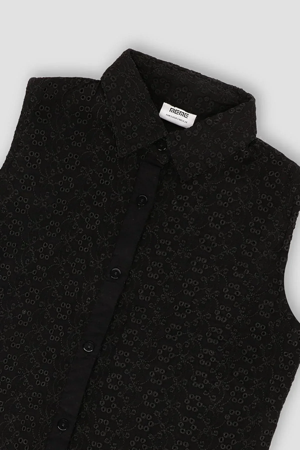 SLEEVELESS SHIRT FOR WOMEN - BLACK - Image 2