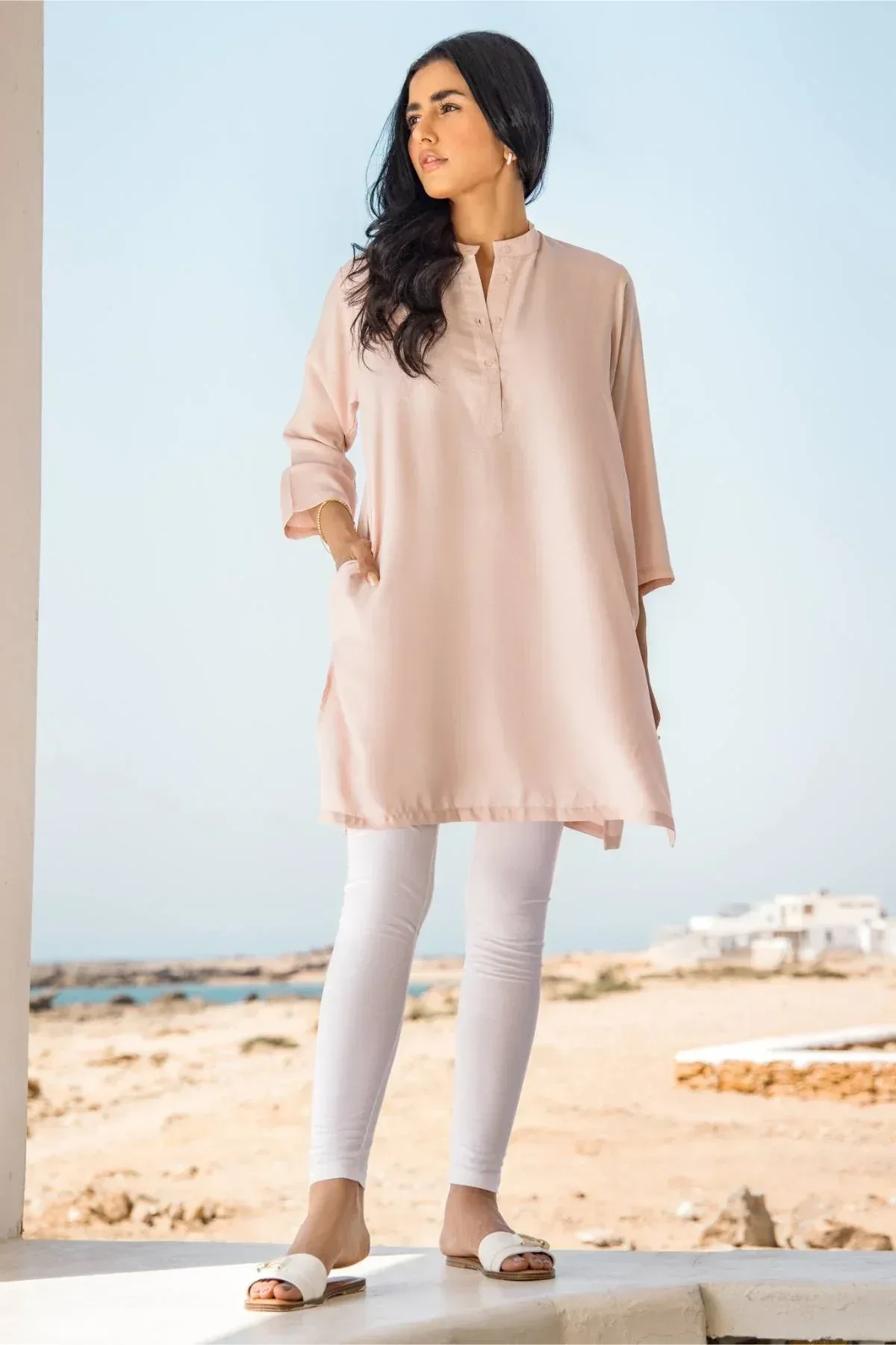 SOLID LONG SHIRT FOR WOMEN
