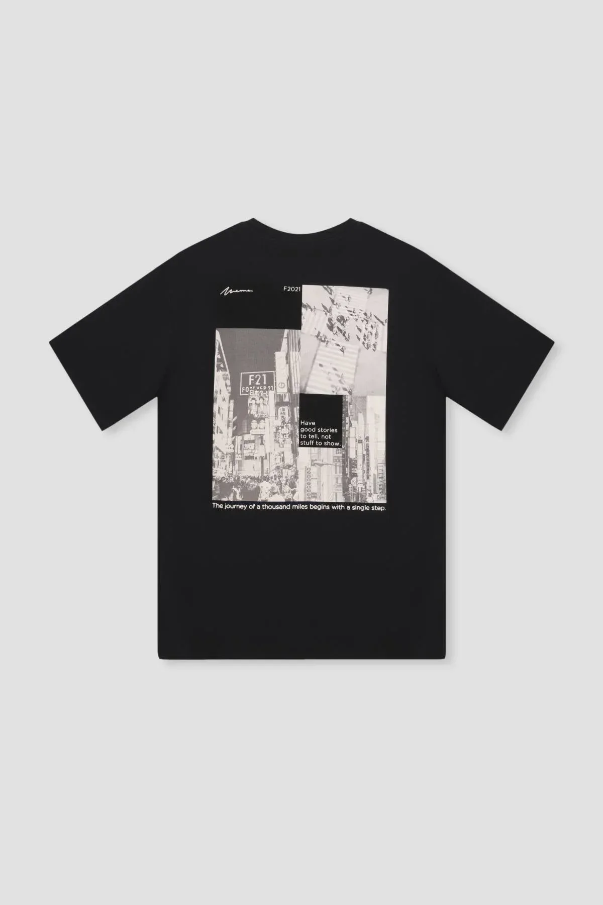CREW NECK SOLID T-SHIRT FOR MEN - BLACK - Image 3