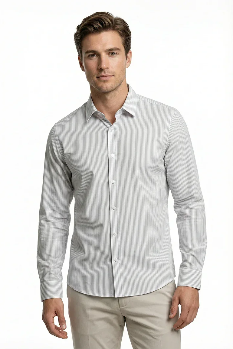 STRIPE SHIRT FOR MEN - PURPLE