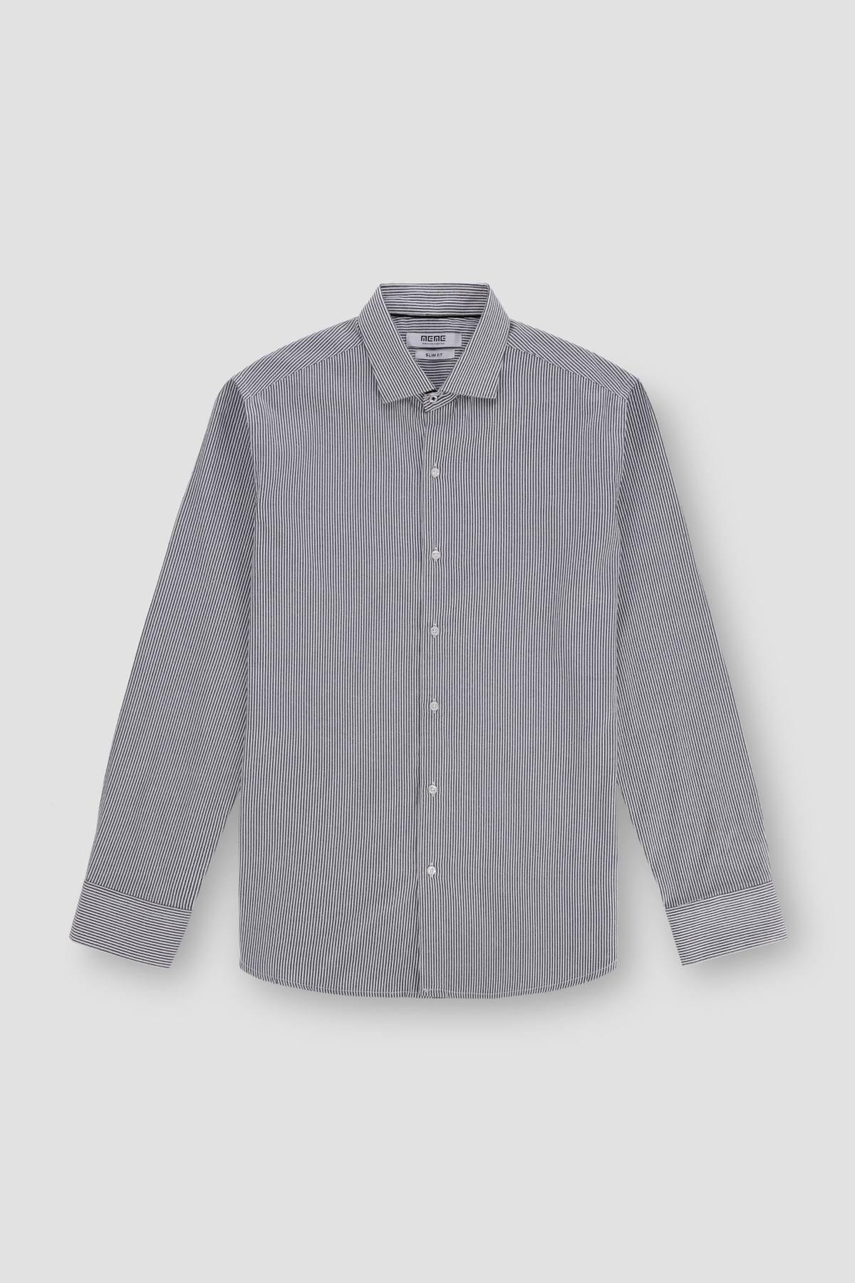 STRIPE SHIRT FOR MEN - GREY - Image 3