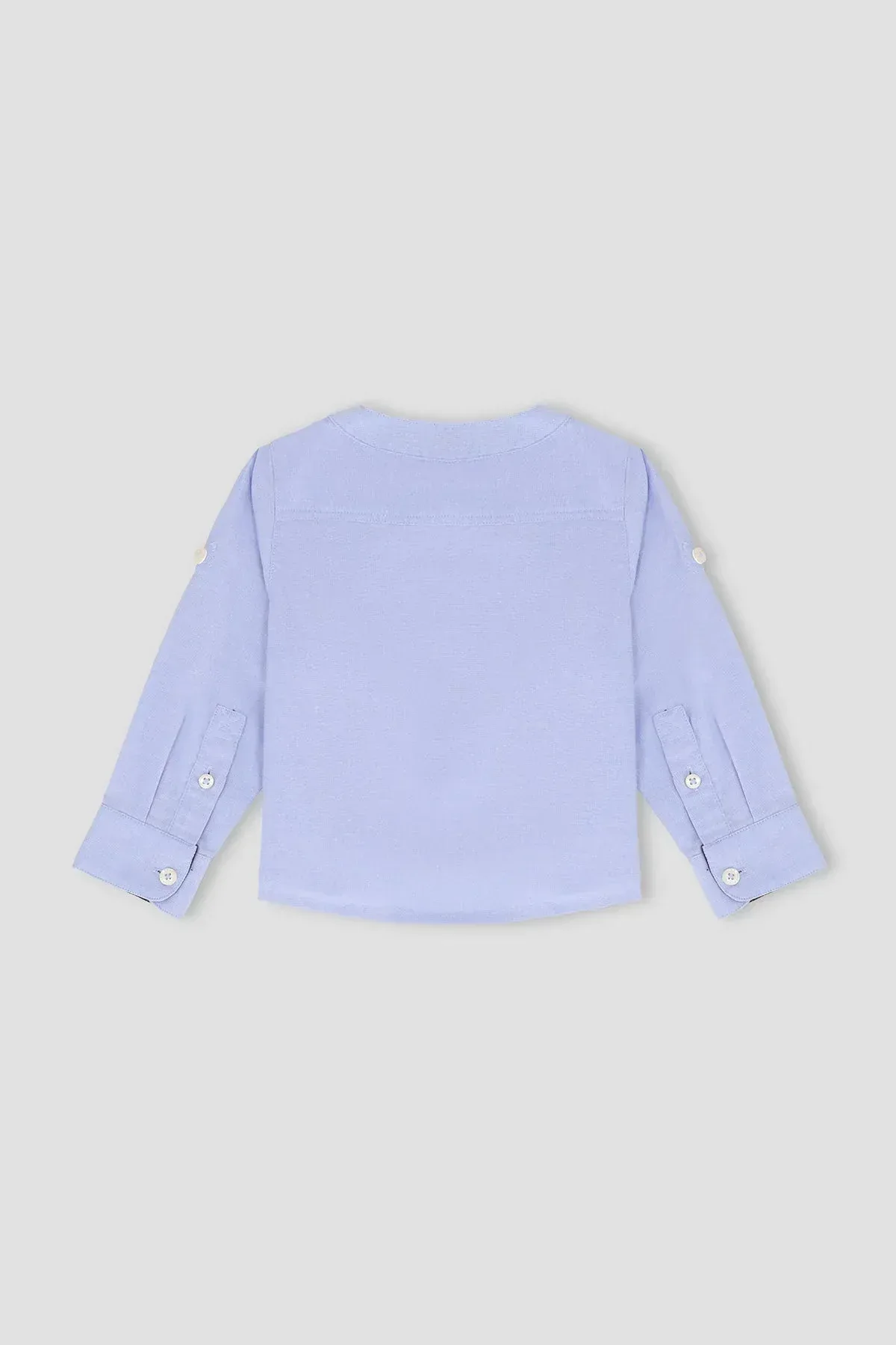 BAN COLLAR SOLID SHIRT FOR BABY BOYS - Image 3