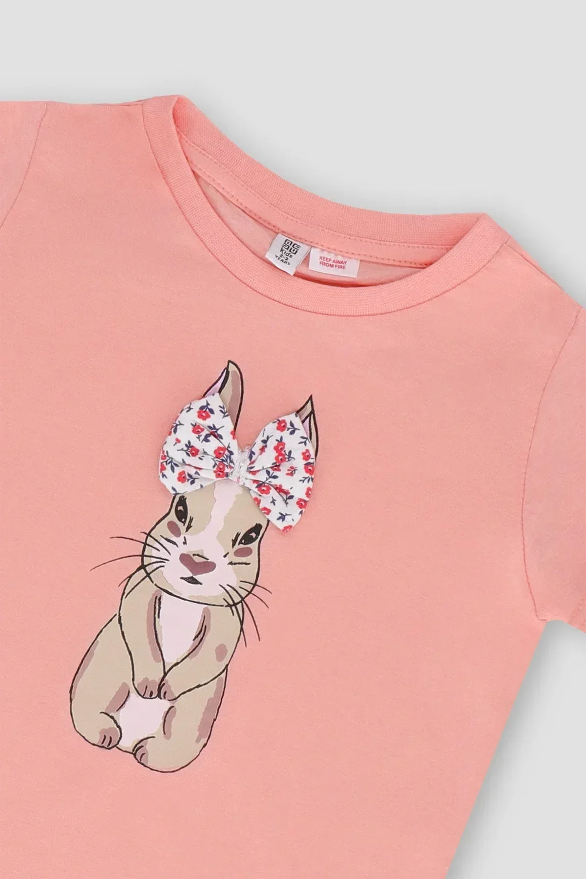 GRAPHIC T-SHIRT FOR BABY GIRLS - PEACH - Image 2