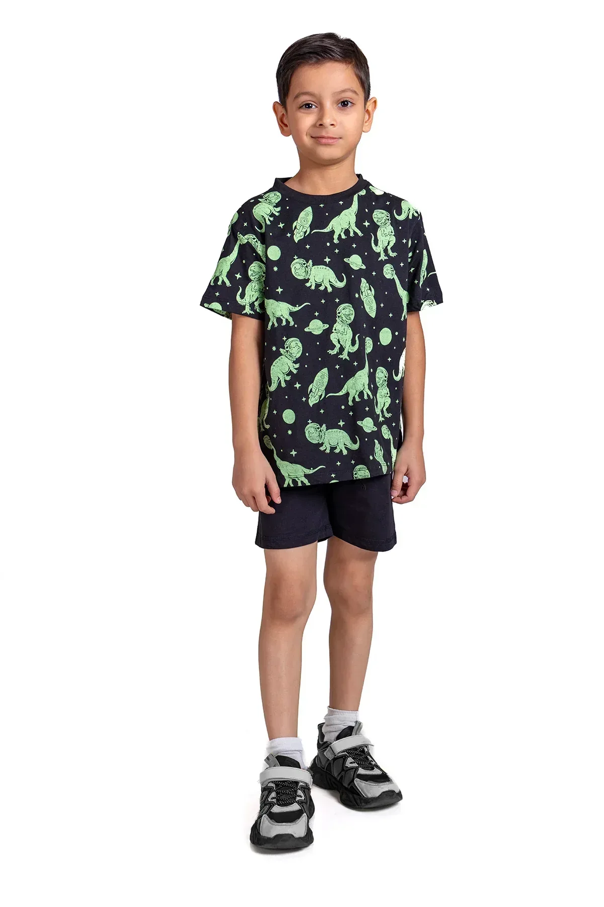TEE+SHORT SET FOR BOYS - BLACK - Image 2