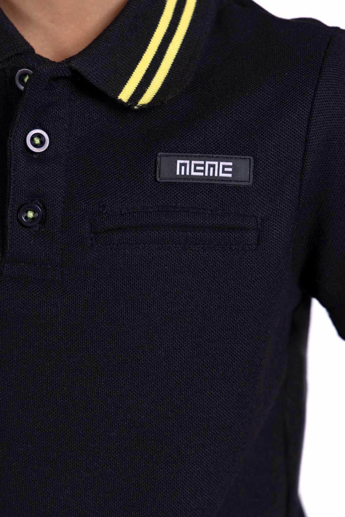 SOLID POLO SHIRT FOR BOYS - BLACK - Image 2
