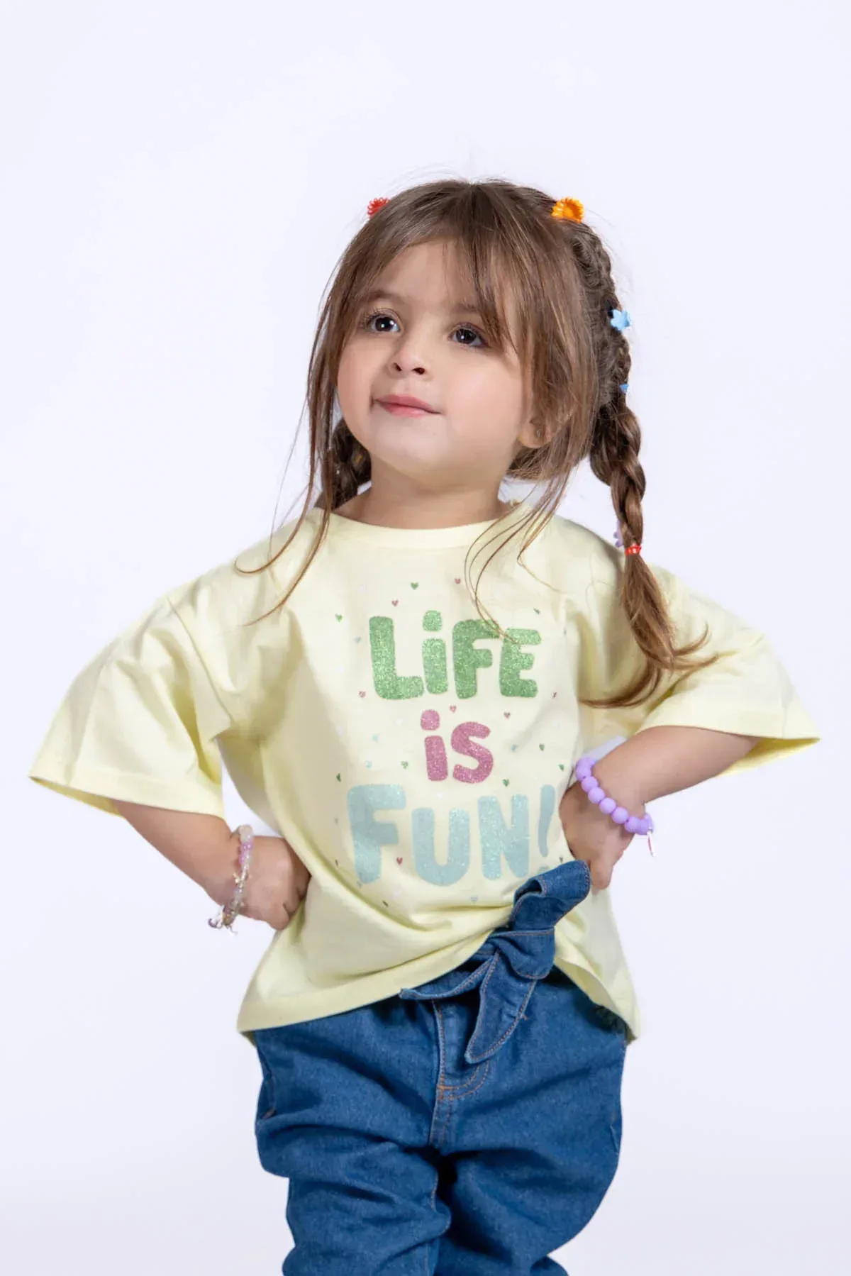 TYPOGRAPHY T-SHIRT FOR BABY GIRLS - YELLOW - Image 2