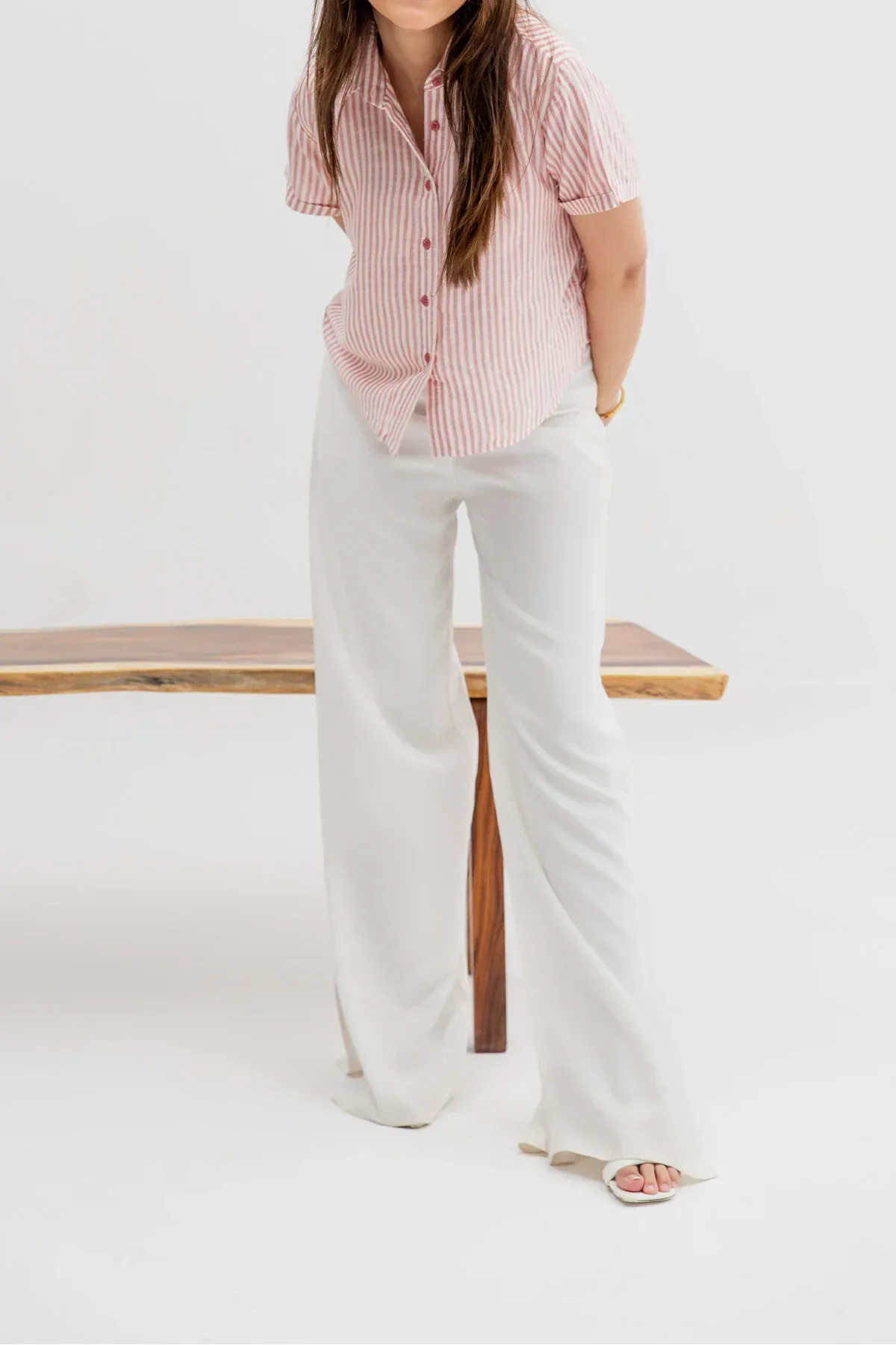 STRIPE SHIRT FOR WOMEN - RED - Image 2