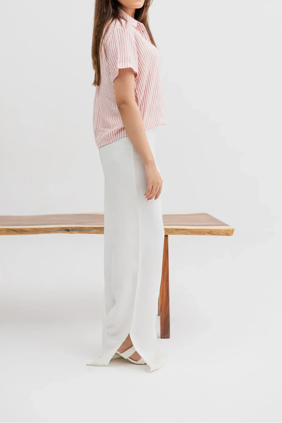 STRIPE SHIRT FOR WOMEN - RED - Image 3