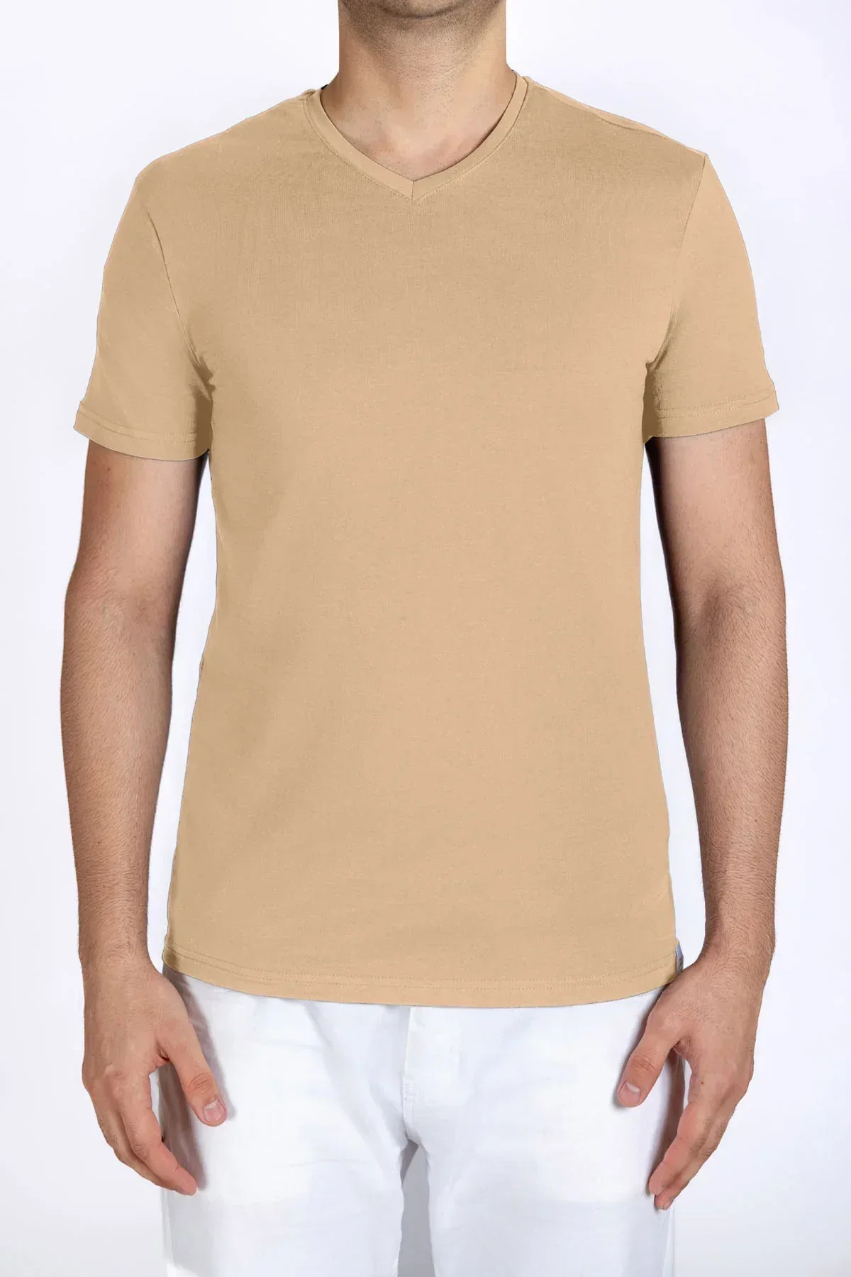 V-NECK SOLID T-SHIRT FOR MEN