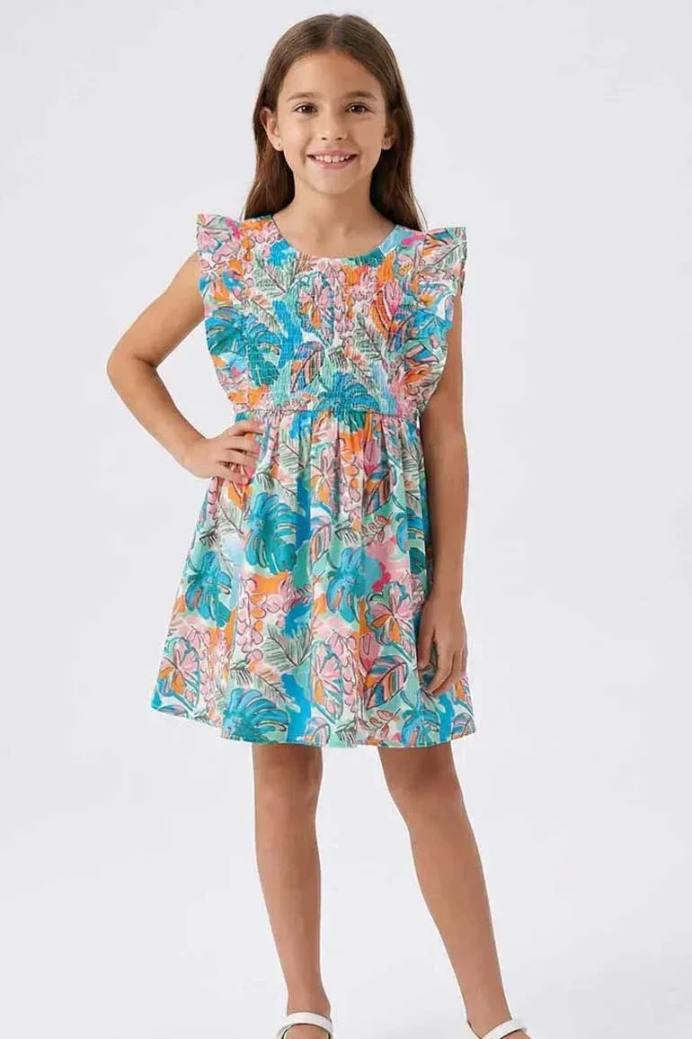 ALL-OVER PRINT DRESS FOR GIRLS