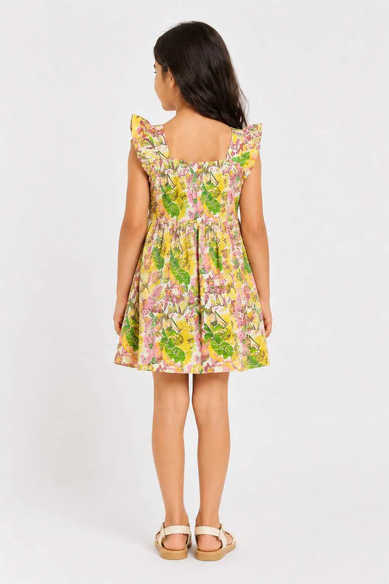 ALL-OVER PRINT DRESS FOR GIRLS - Image 2