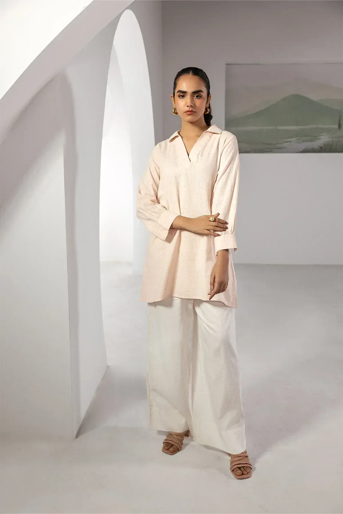 SOLID LONG SHIRT FOR WOMEN