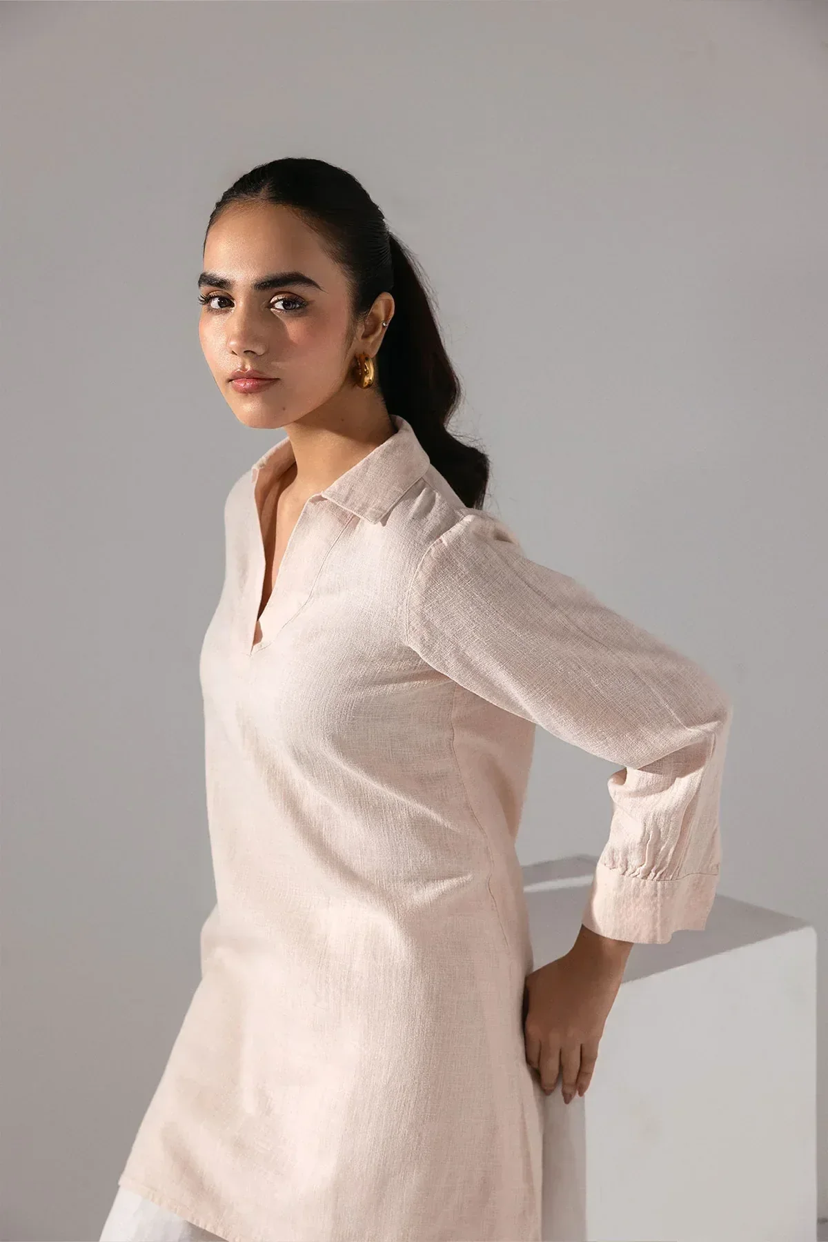 SOLID LONG SHIRT FOR WOMEN - Image 2
