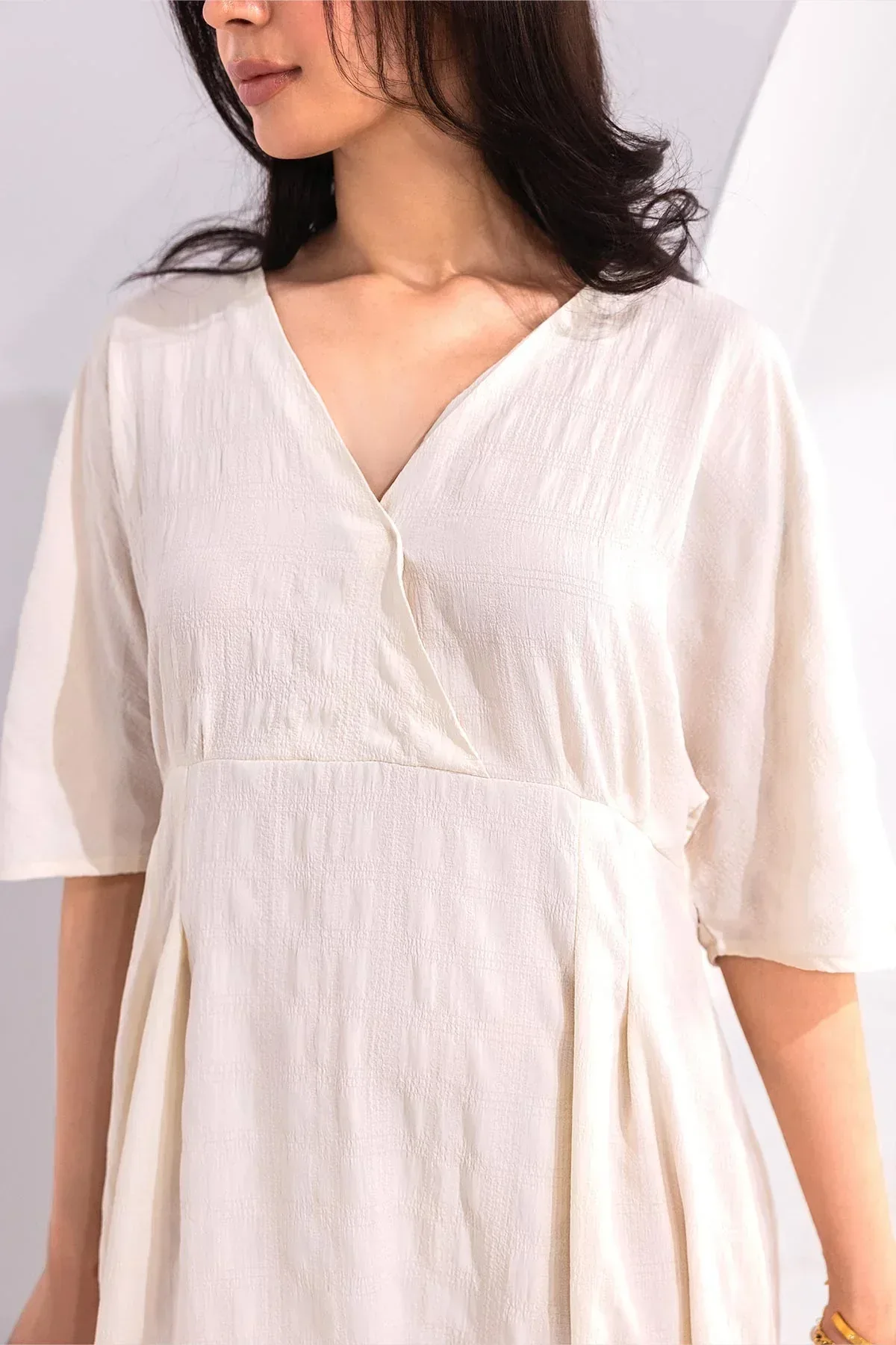 LONG DRESS FOR WOMEN - ECRU - Image 4