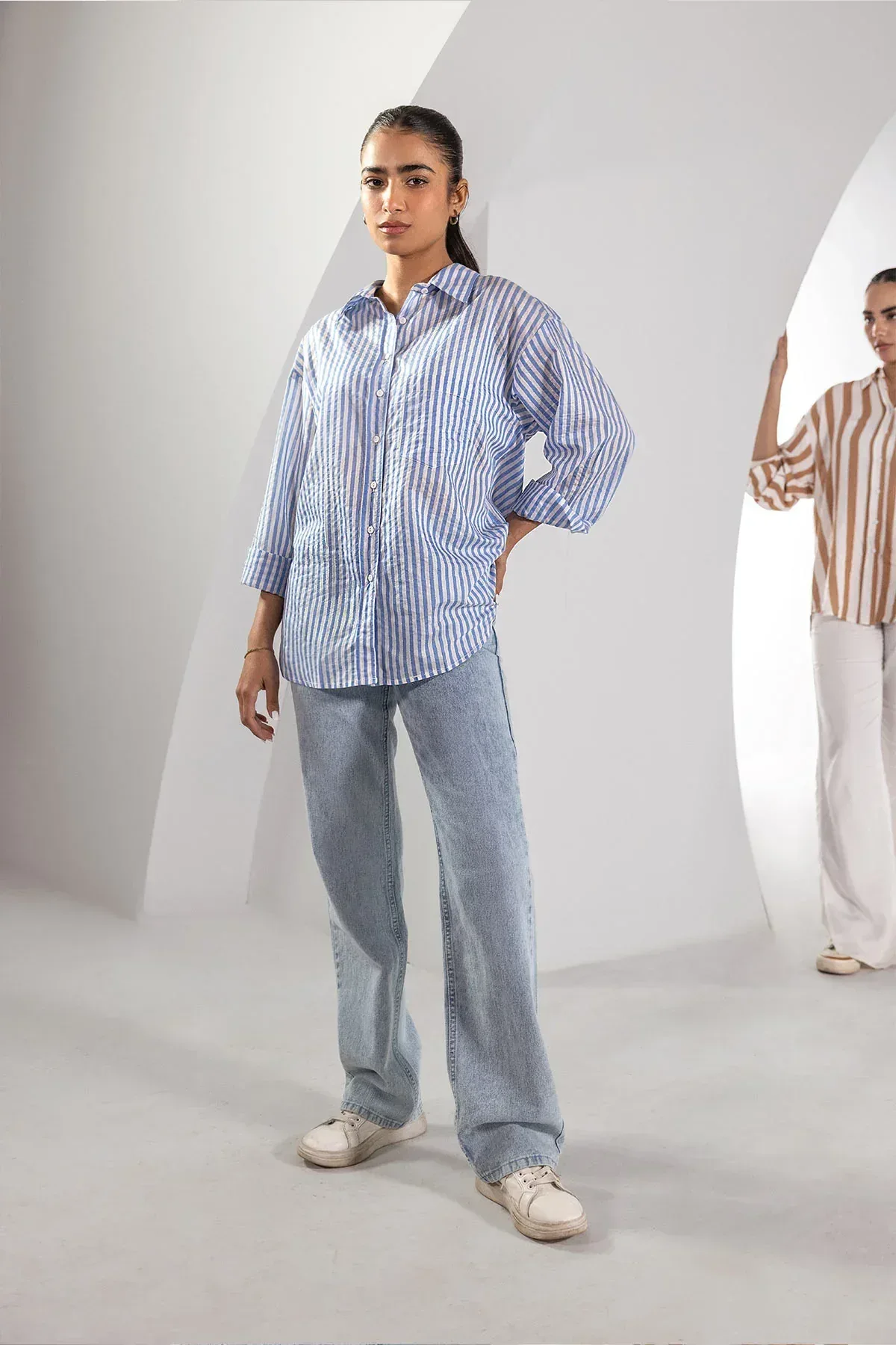 STRIPED SHIRT FOR WOMEN - BLUE STRIPE
